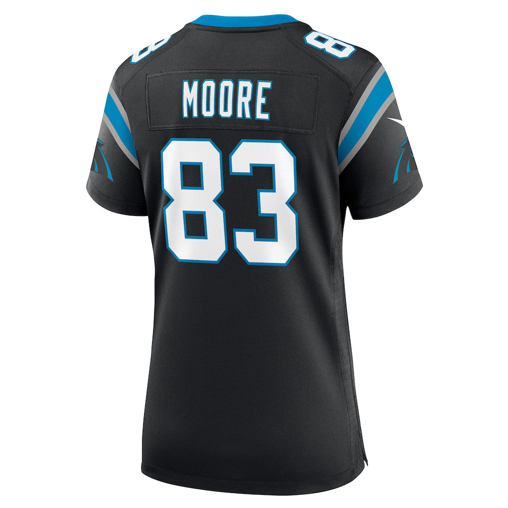 David Moore 83 Carolina Panthers Women's Team Game Jersey - Black