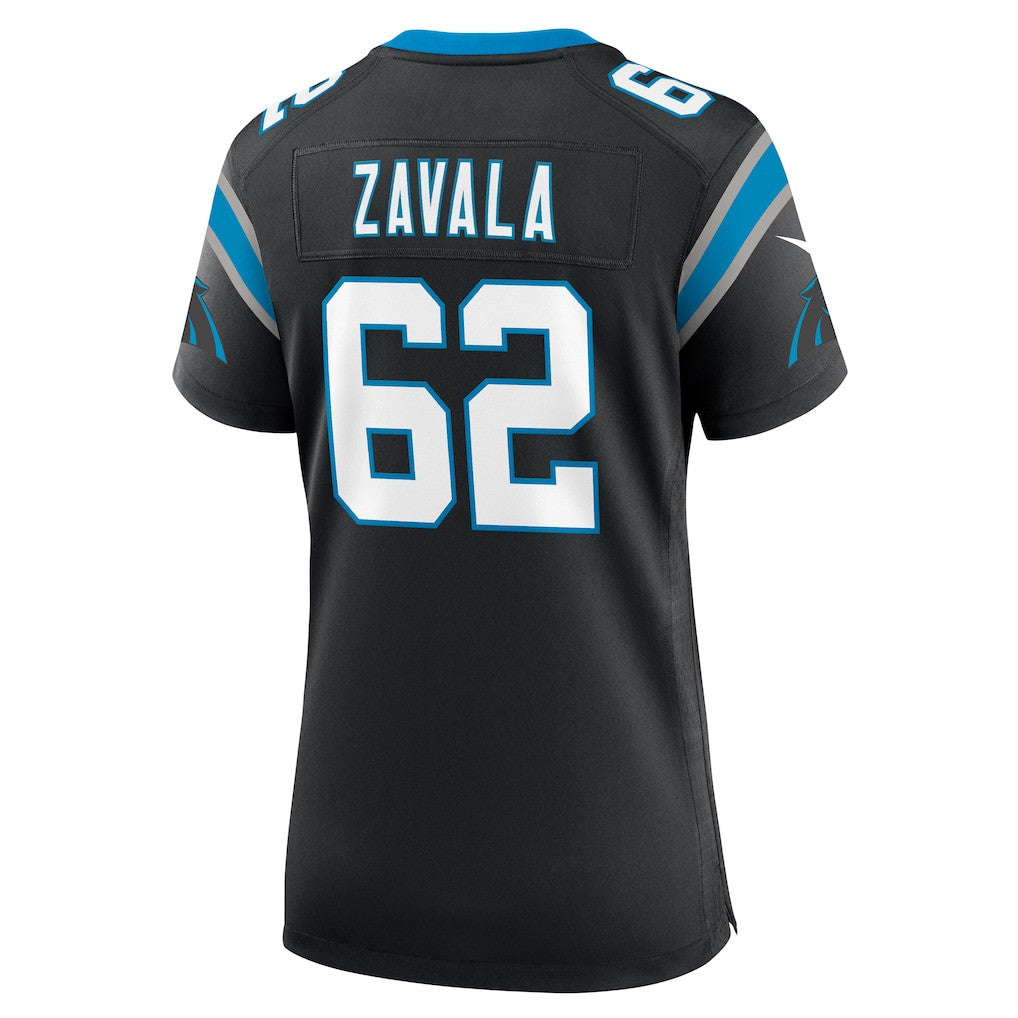 Chandler Zavala 62 Carolina Panthers Women's Team Game Jersey - Black