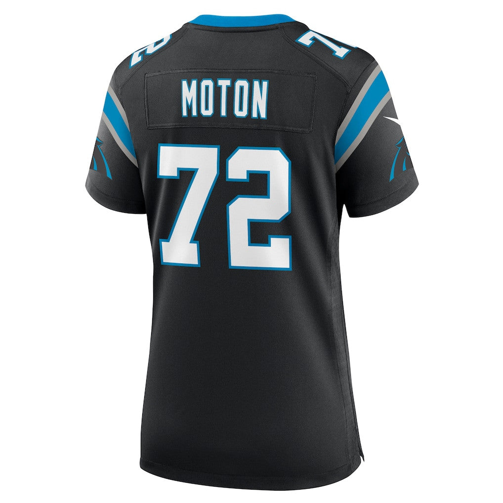 Taylor Moton 72 Carolina Panthers Women's Team Game Jersey - Black
