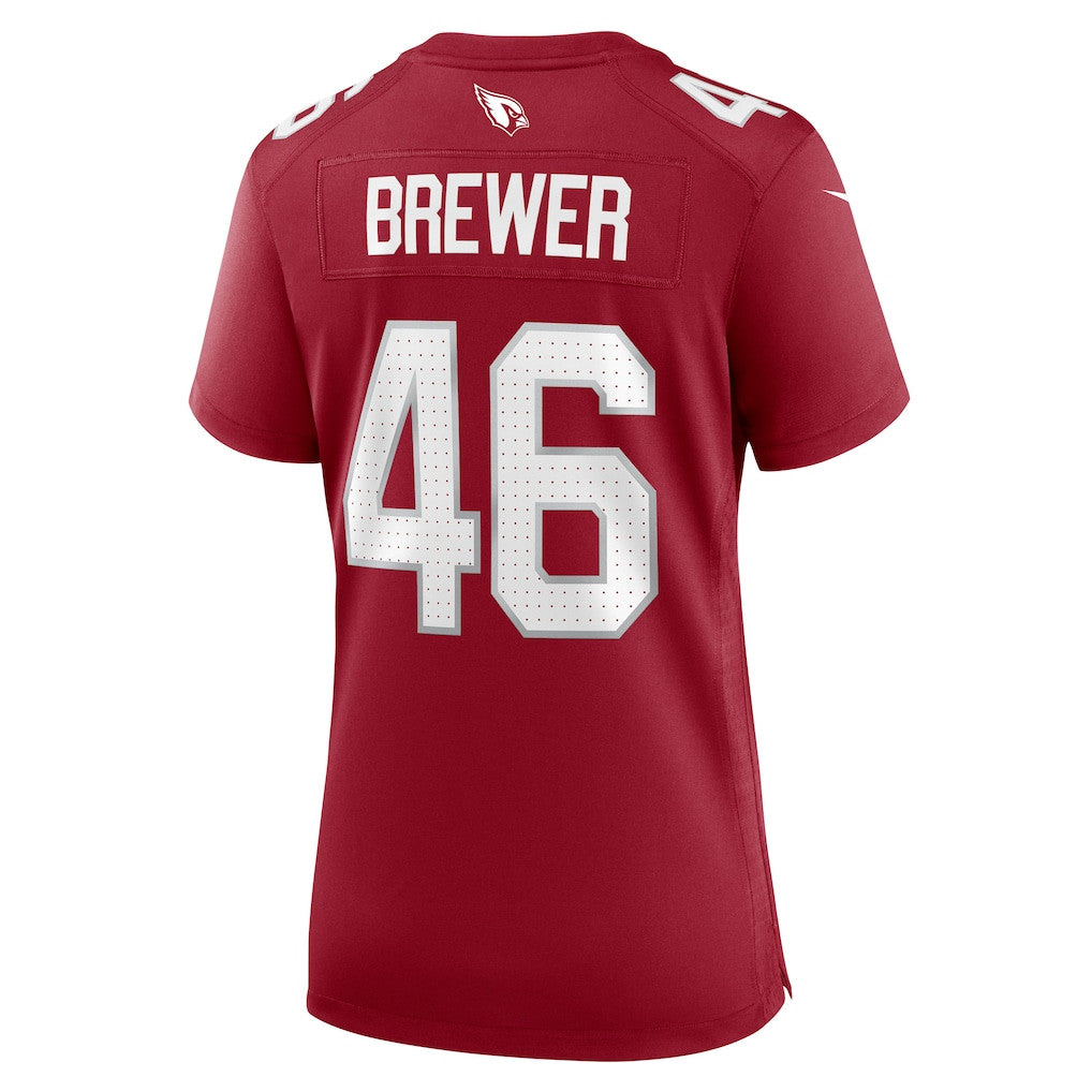Aaron Brewer 46 Arizona Cardinals Women's Team Game Jersey - Cardinal
