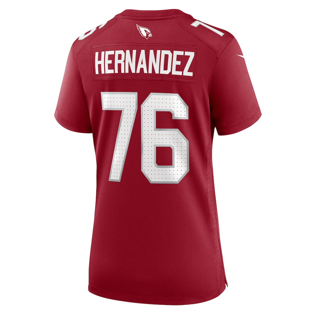 Will Hernandez 76 Arizona Cardinals Women's Team Game Jersey - Cardinal