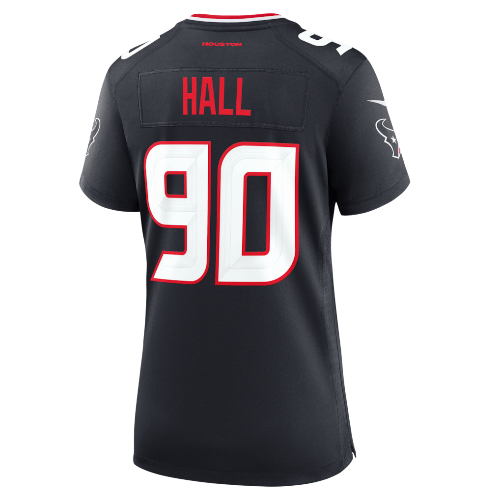 Logan Hall 90 Houston Texans Women's Team Game Jersey - Navy