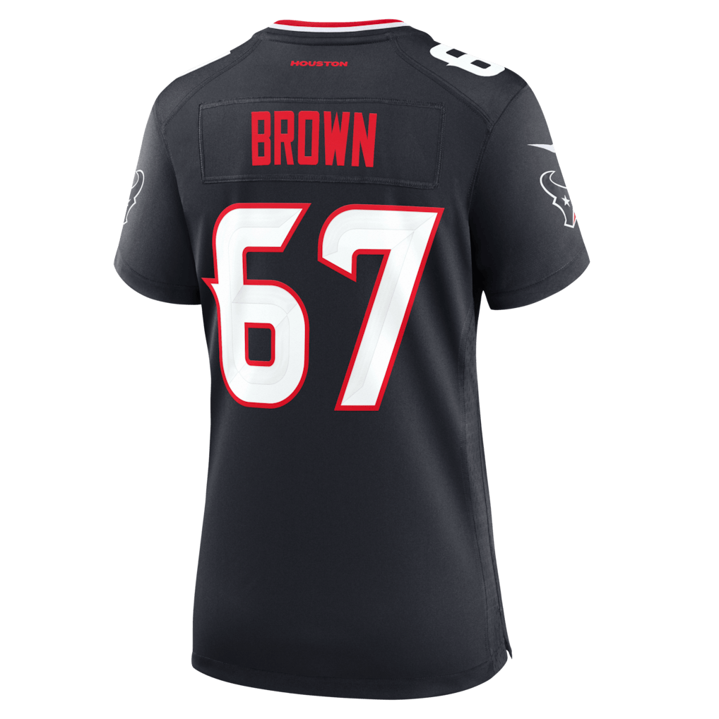 Evan Brown 67 Houston Texans Women's Team Game Jersey - Navy