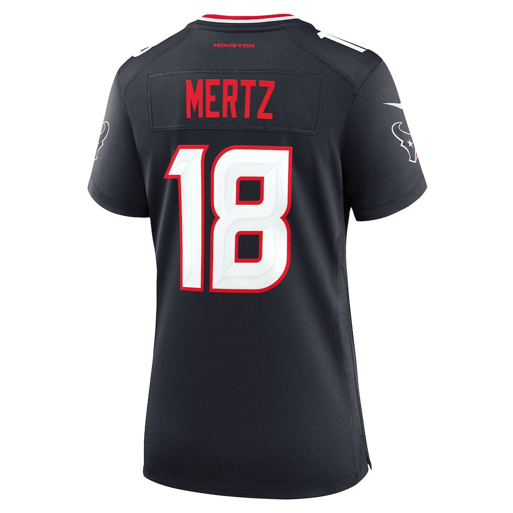 Graham Mertz 18 Houston Texans Women's Team Game Jersey - Navy