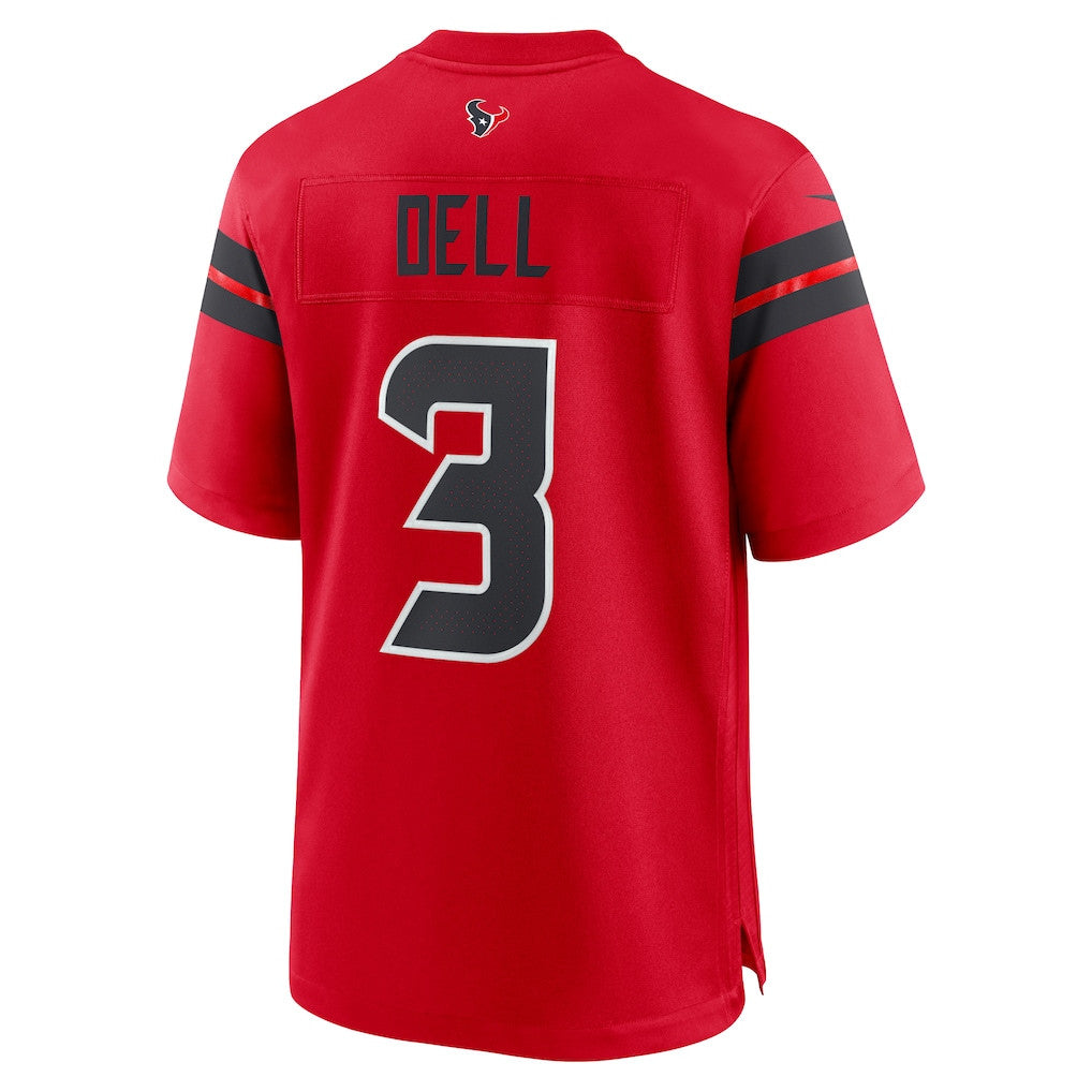 Tank Dell 3 Houston Texans Alternate Game Men Jersey - Red