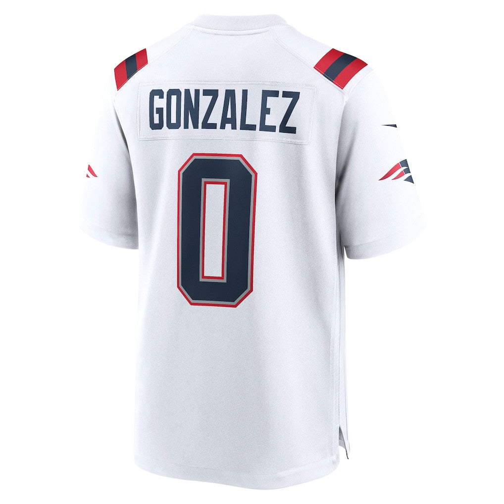 Christian Gonzalez 0 New England Patriots Game Men Jersey - White