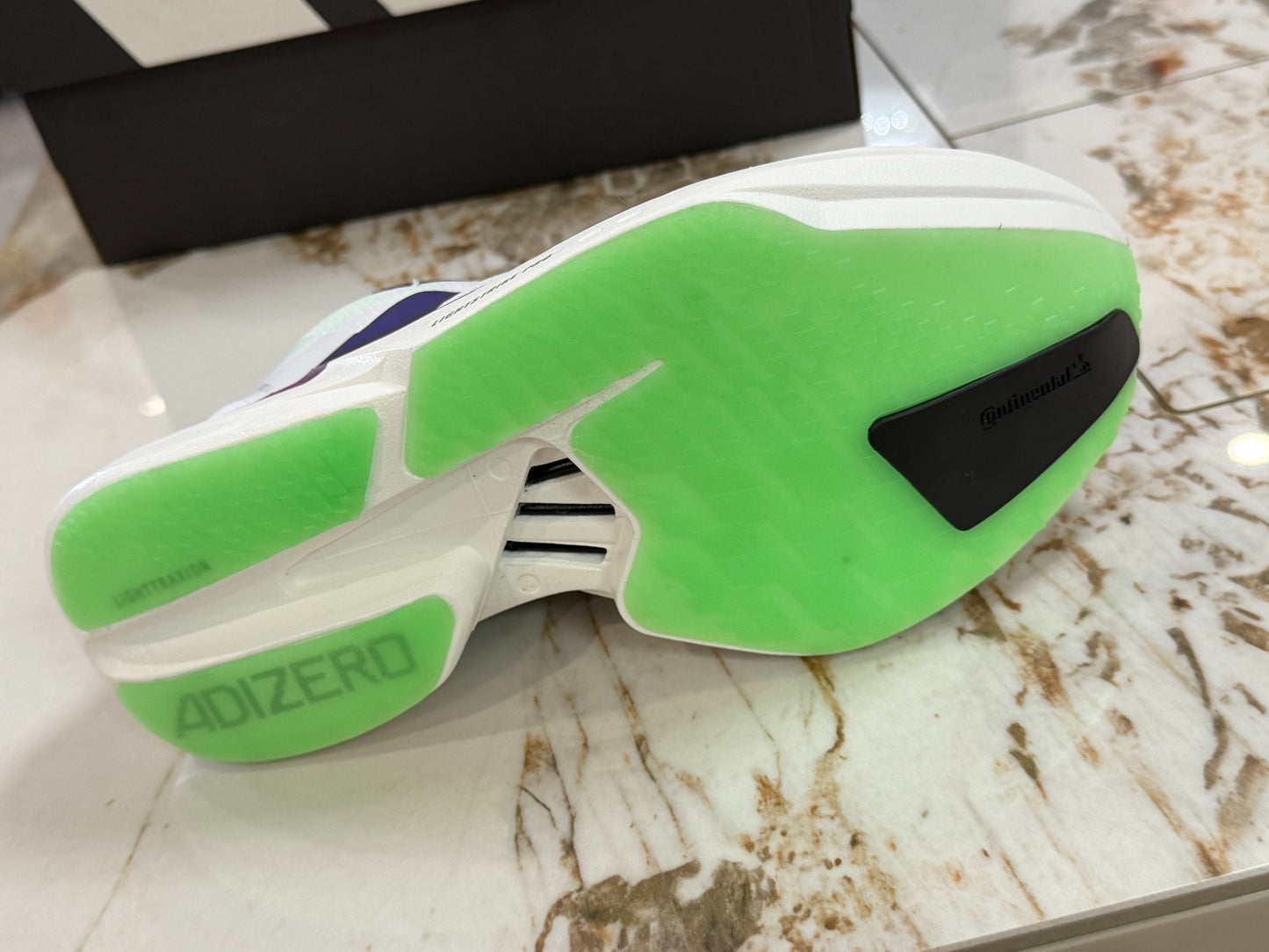 adidas Adizero Adios Pro 4 "Core White Purple Lime Burst" Running Shoes