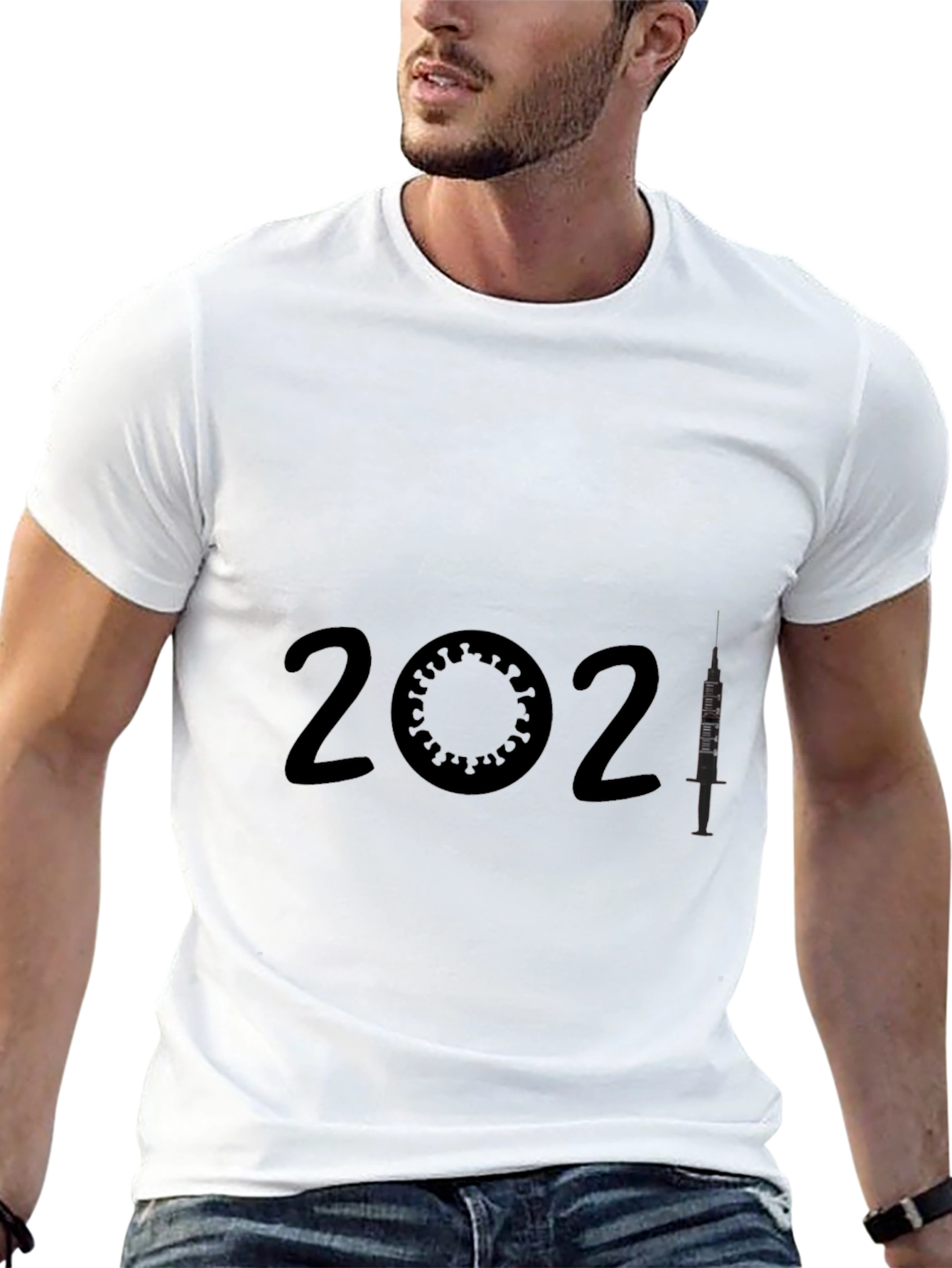 2021 Vaccine T-Shirt - Virus & Syringe Design