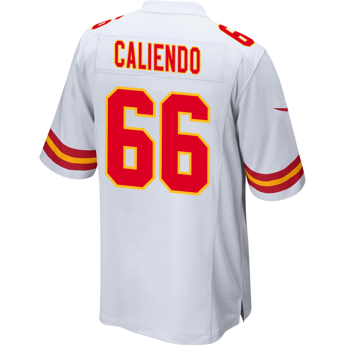 Mike Caliendo 66 Kansas City Chiefs AFC Champions Patch Game Men Jersey - White