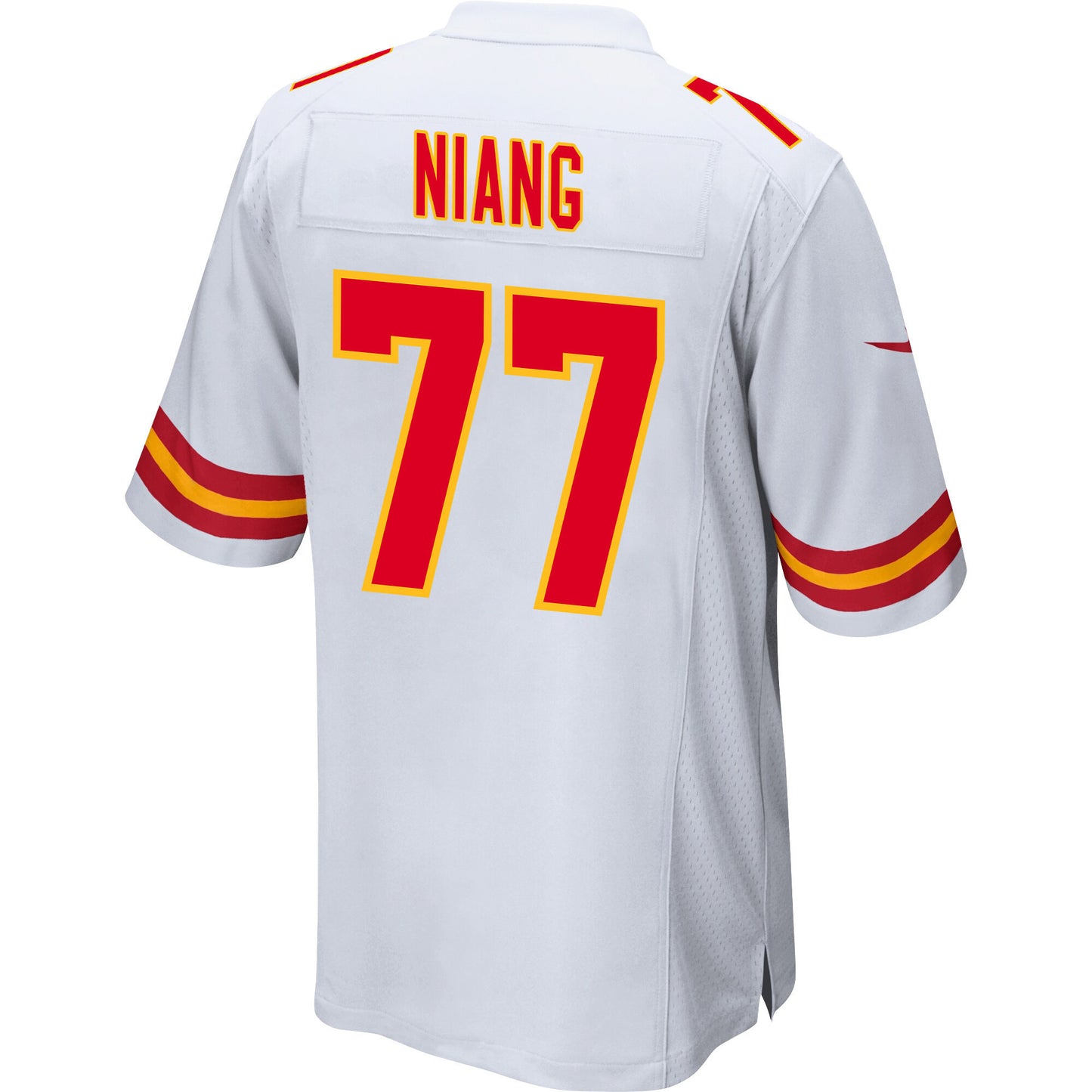 Lucas Niang 77 Kansas City Chiefs AFC Champions Patch Game Men Jersey - White
