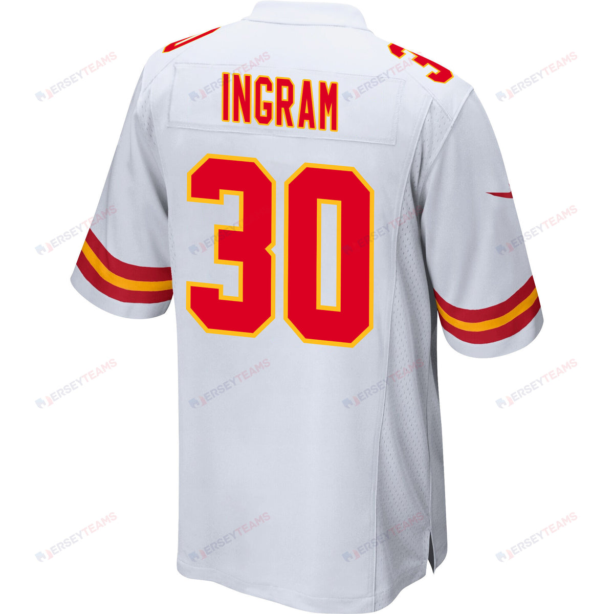 Keaontay Ingram 30 Kansas City Chiefs AFC Champions Patch Game Men Jersey - White