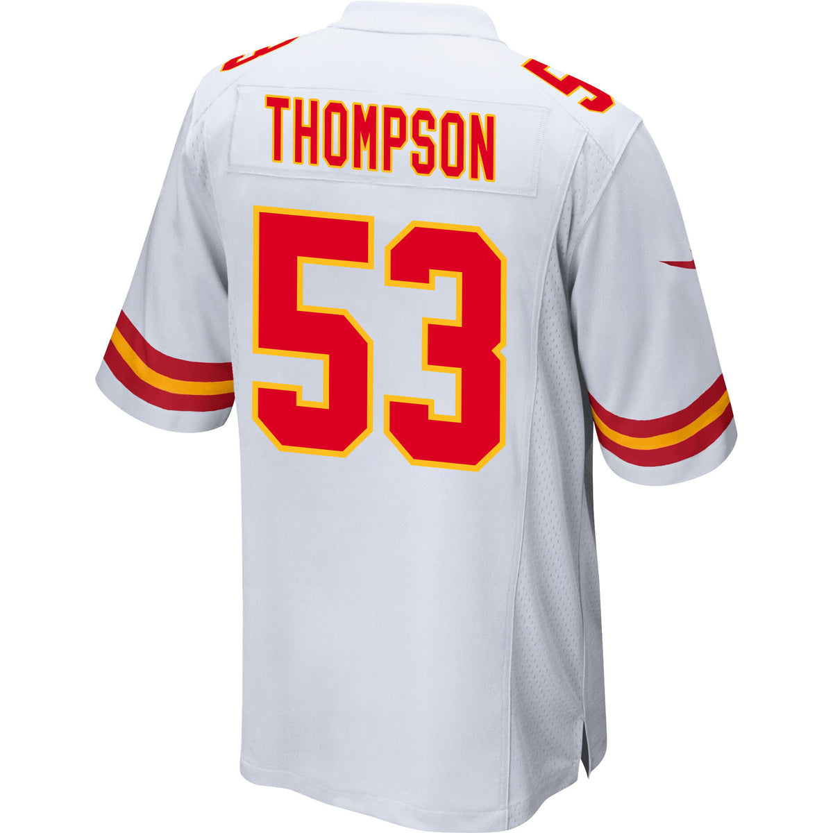 BJ Thompson 53 Kansas City Chiefs AFC Champions Patch Game Men Jersey - White
