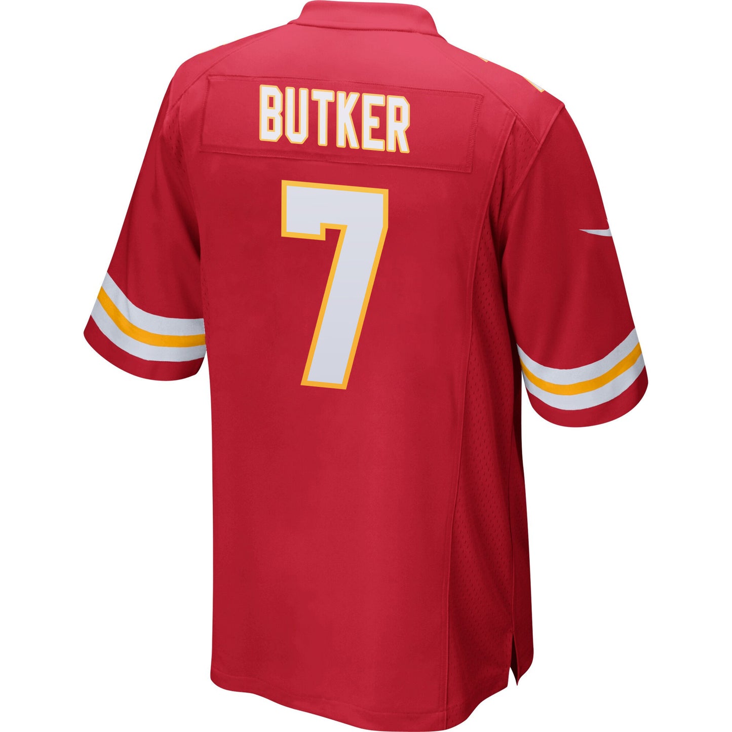 Harrison Butker 7 Kansas City Chiefs AFC Champions Patch Game Men Jersey - Red