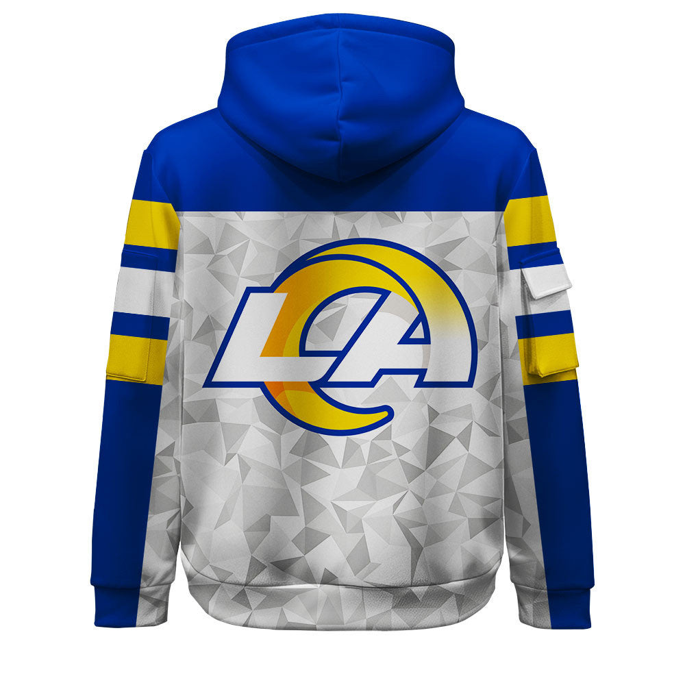 NFL Los Angeles Rams Game Day Essential White/Blue Quarter Zip Hoodie