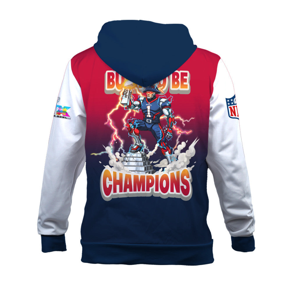 New England Patriots Built To Be Champ Zip Hoodie