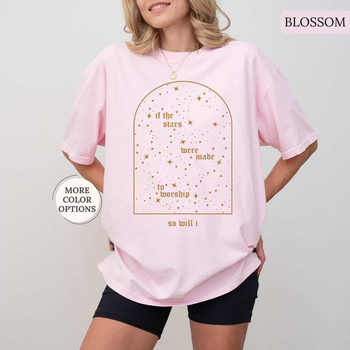 Comfort Colors® Christian Shirt, If The Stars Were Made To Worship So Will I Shirt, Boho Bible Verse Tee, Religious Gifts, Faith Apparel