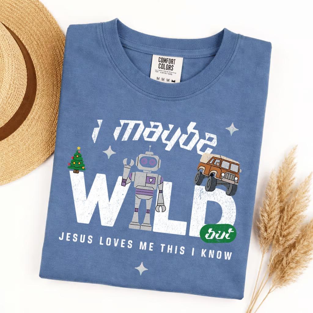 Comfort Colors Jesus Loves Me This I Know Wild T-Shirt, Funny Christian Faith Tee, Sarcastic Humor Religious Gift for Women, Trendy