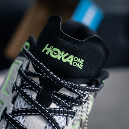 HOKA "White/Green" Low-Top Mesh Lifestyle Sneakers