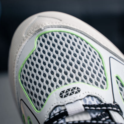 HOKA "White/Green" Low-Top Mesh Lifestyle Sneakers
