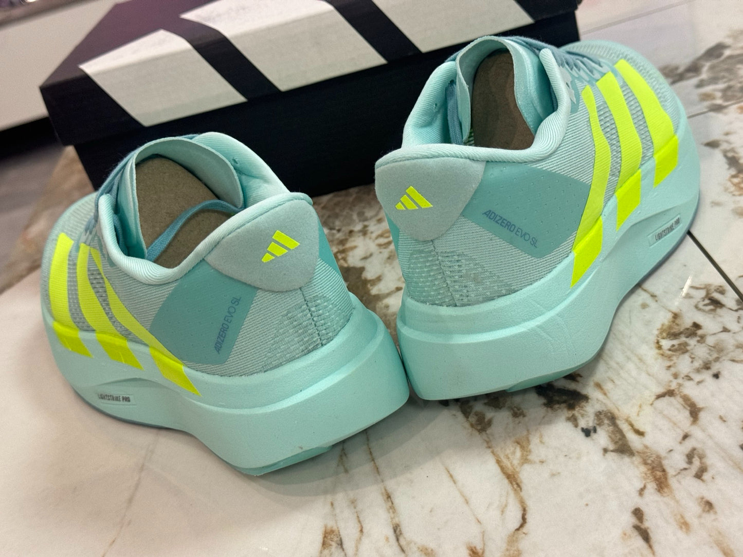 Adidas Adizero Evo SL Running Shoes (Aqua/Lime)