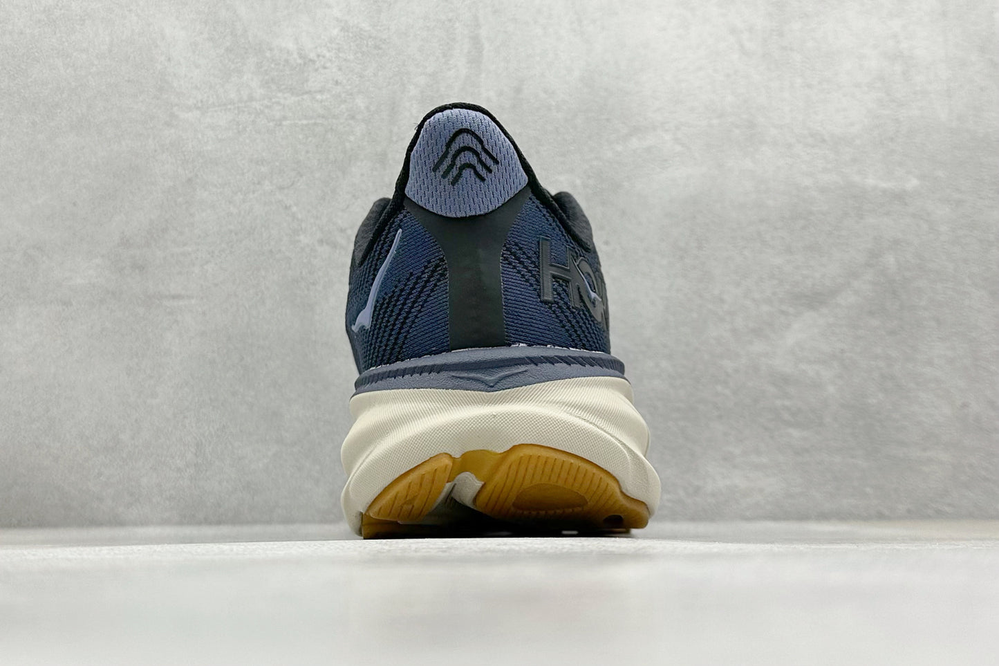 HOKA Clifton 9 Navy Gum Running Sneakers
