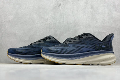HOKA Clifton 9 Navy Gum Running Sneakers