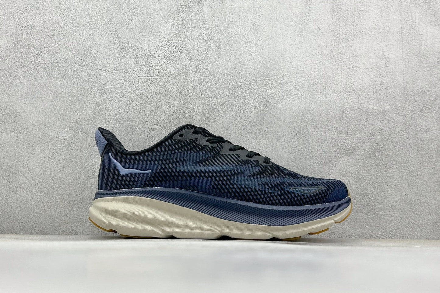 HOKA Clifton 9 Navy Gum Running Sneakers