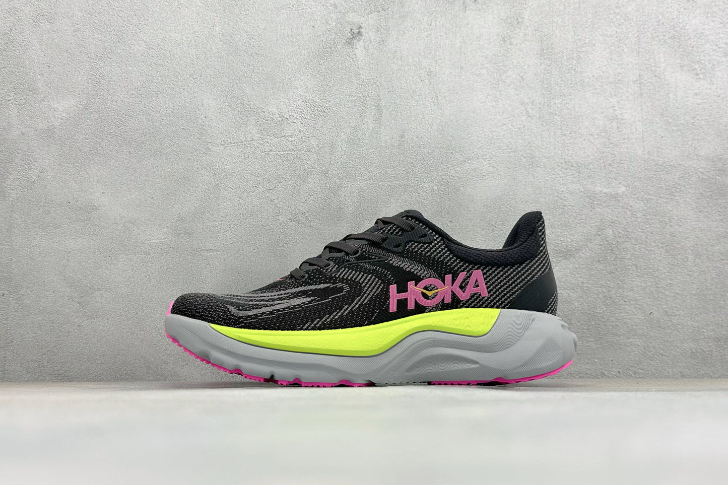 HOKA Arahi 8 Black Neon Yellow Pink Women Stability Running Shoes