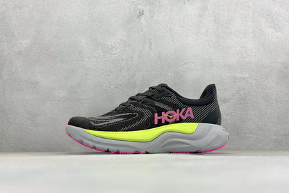 HOKA Arahi 8 Black Neon Yellow Pink Women Stability Running Shoes