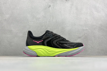 HOKA Arahi 8 Black Neon Yellow Pink Women Stability Running Shoes