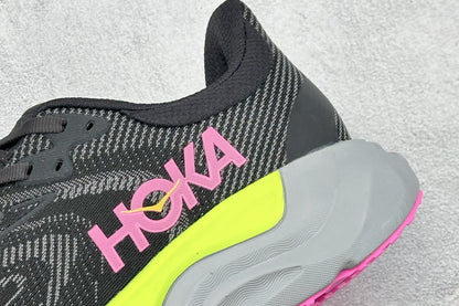 HOKA Arahi 8 Black Neon Yellow Pink Women Stability Running Shoes