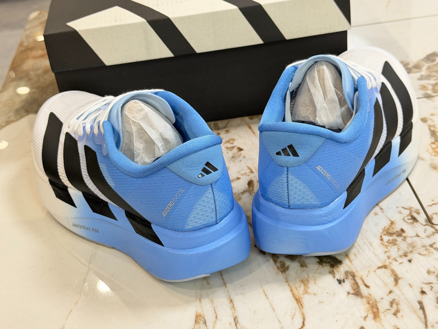 adidas Adizero Evo SL Woven "Cloud White / Blue Fusion"