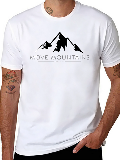 Move Mountains Graphic Tee - Black Cotton Comfort
