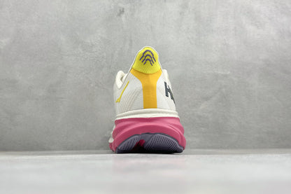 HOKA Clifton 9 Cream/Fuchsia Daily Running Trainers