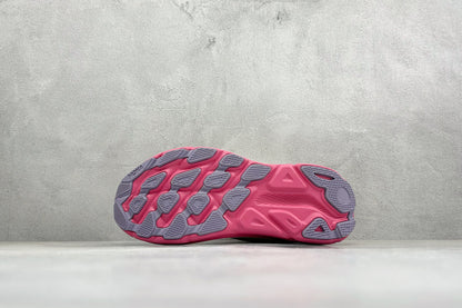 HOKA Clifton 9 Cream/Fuchsia Daily Running Trainers