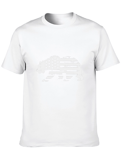 American Flag Bear Graphic T-Shirt