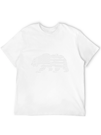 American Flag Bear Graphic T-Shirt