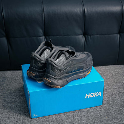 HOKA "Triple Black" Zip-Up Low-Top Trail & Lifestyle Sneakers