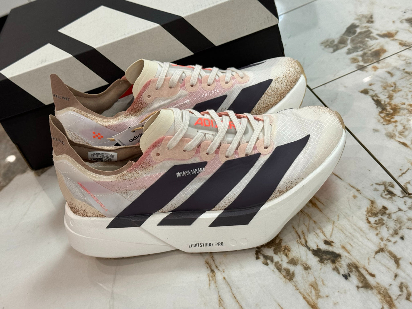 Adidas Adizero Adios Pro 4 Running Shoes (Pink/Beige Gradient)