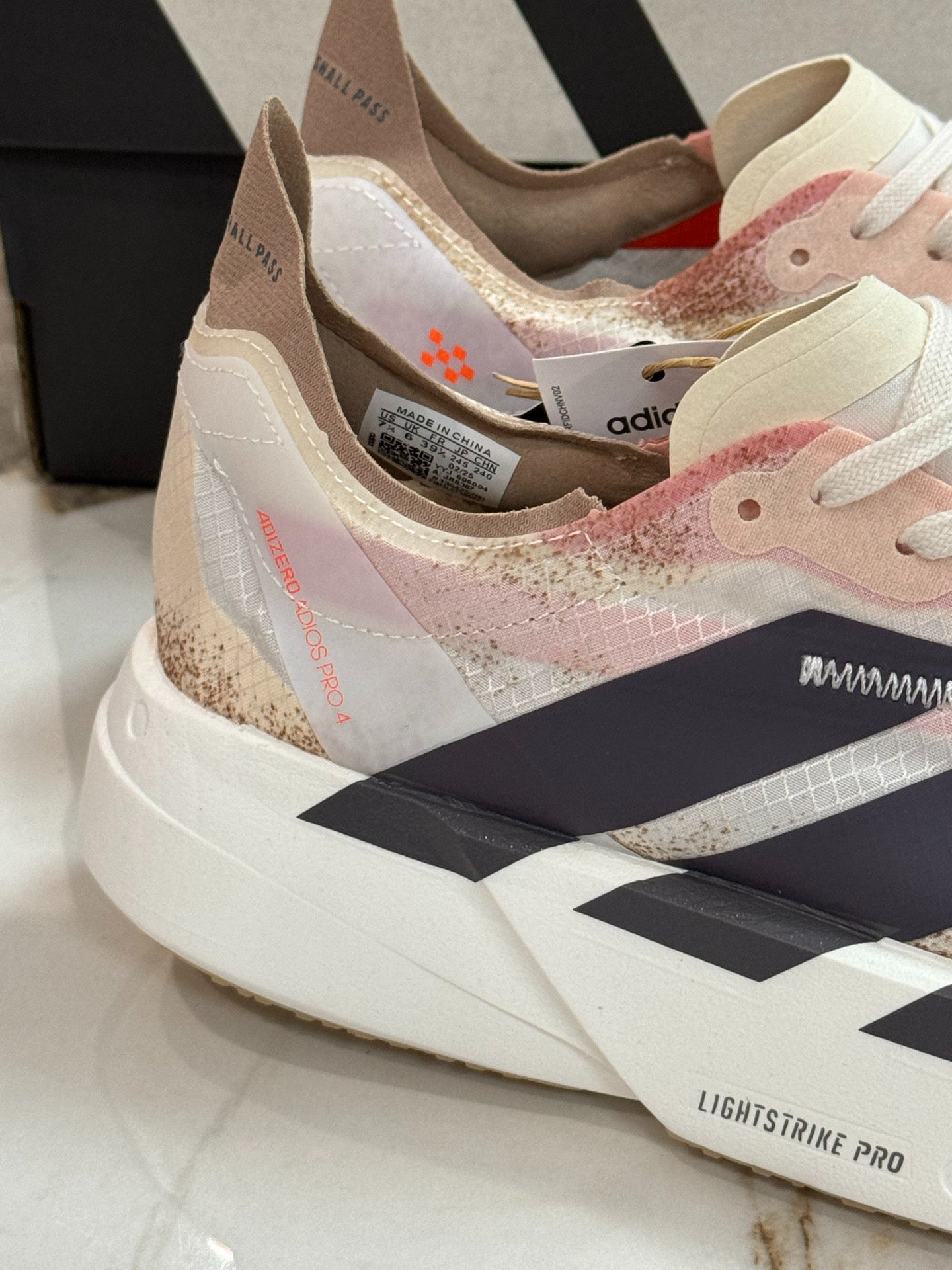 Adidas Adizero Adios Pro 4 Running Shoes (Pink/Beige Gradient)