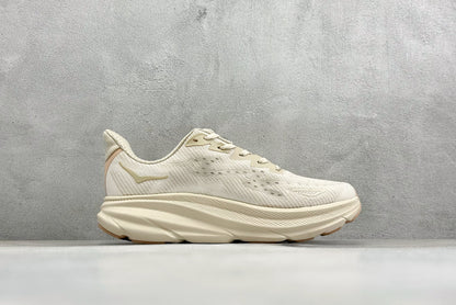 HOKA Clifton 9 Cream Running Shoes