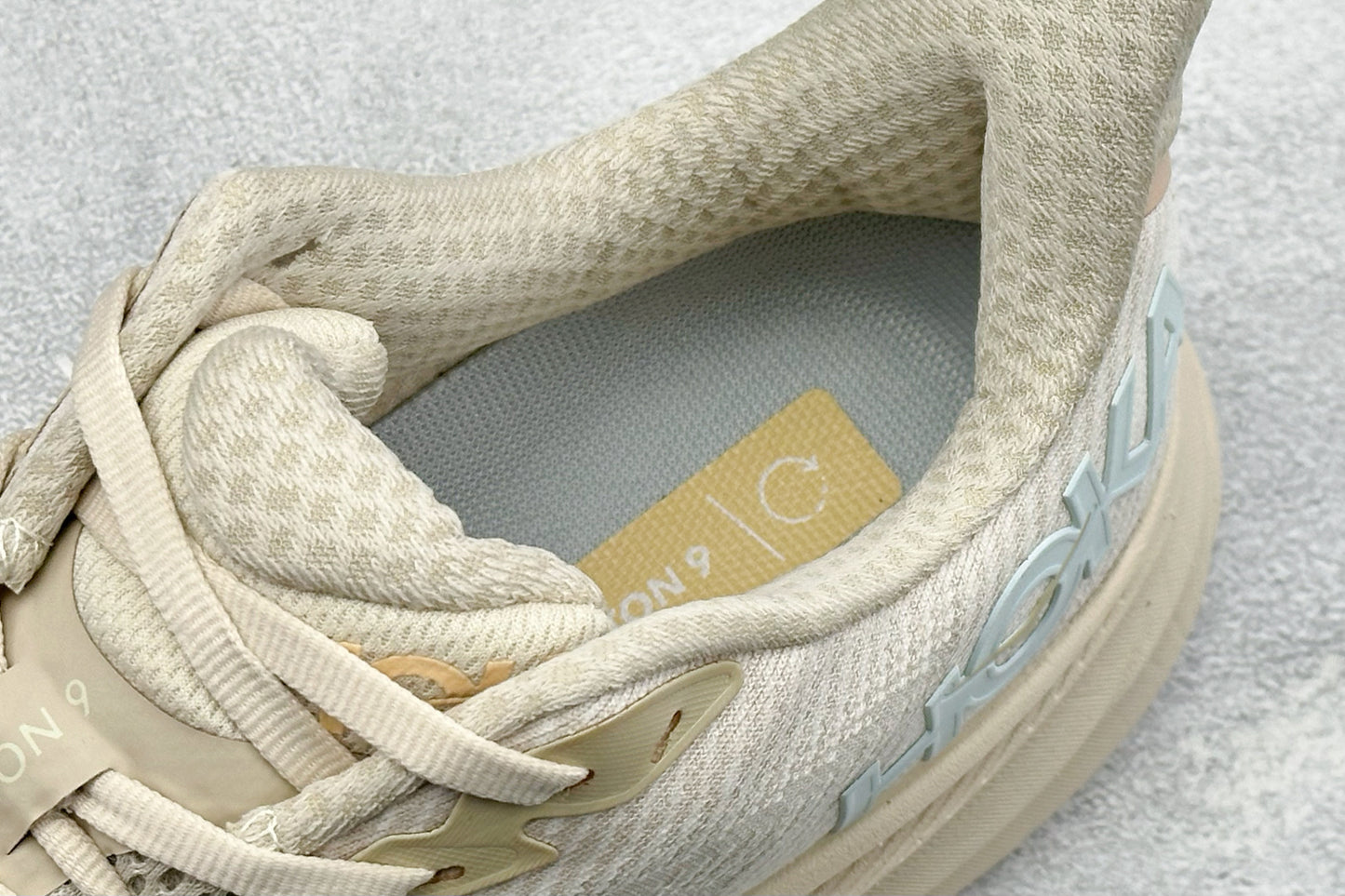 HOKA Clifton 9 Cream Running Shoes