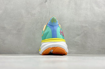HOKA Clifton 9 Teal Multi-Color Daily Cushioned Running Trainers