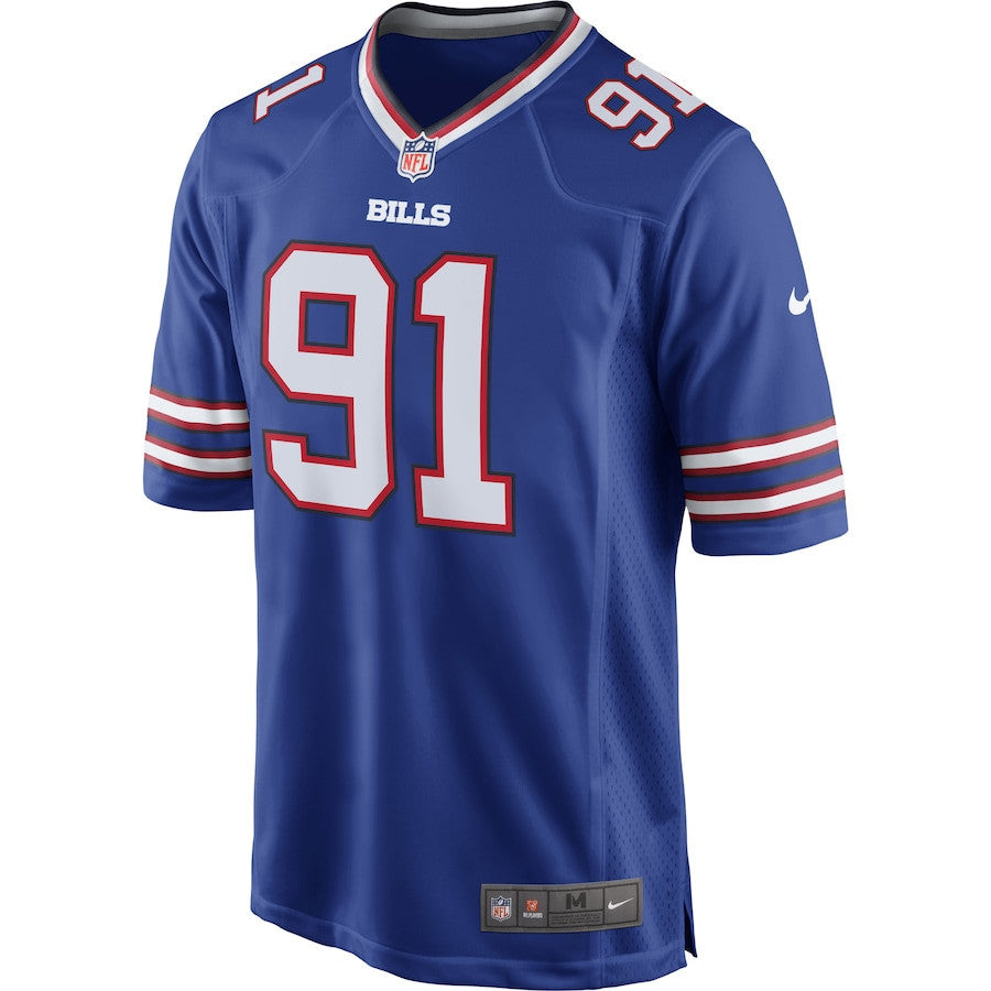 Ed Oliver 91 Buffalo Bills Team Game Player Jersey - Royal