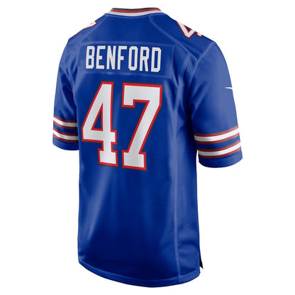 Christian Benford 47 Buffalo Bills Game Jersey - Royal