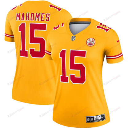 Patrick Mahomes 15 Kansas City Chiefs Women's Inverted Legend Jersey - Gold
