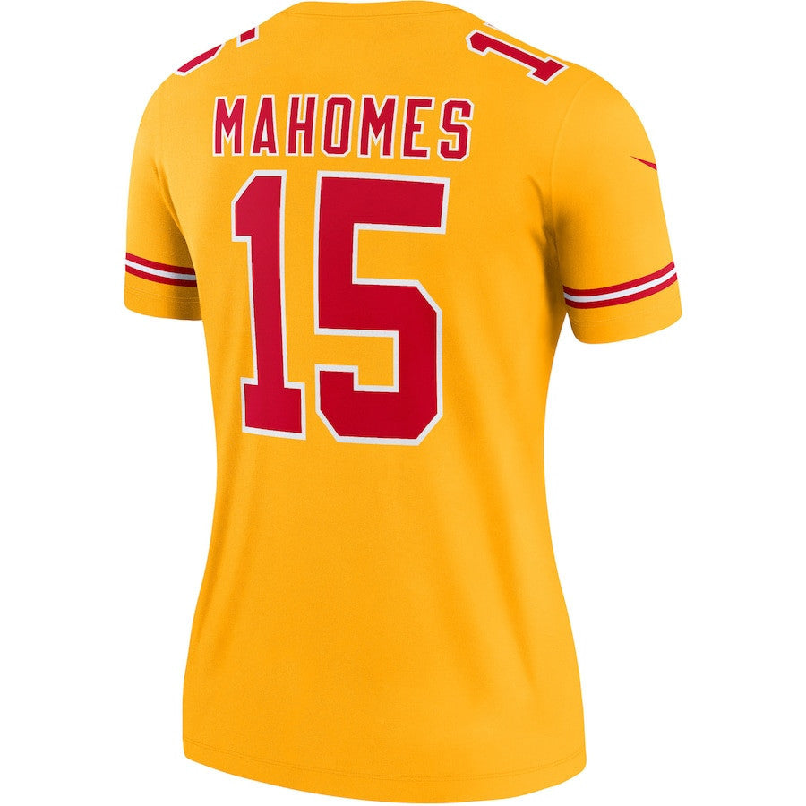 Patrick Mahomes 15 Kansas City Chiefs Women's Inverted Legend Jersey - Gold