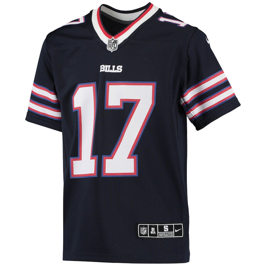 Josh Allen 17 Buffalo Bills Youth Inverted Team Game Jersey - Navy