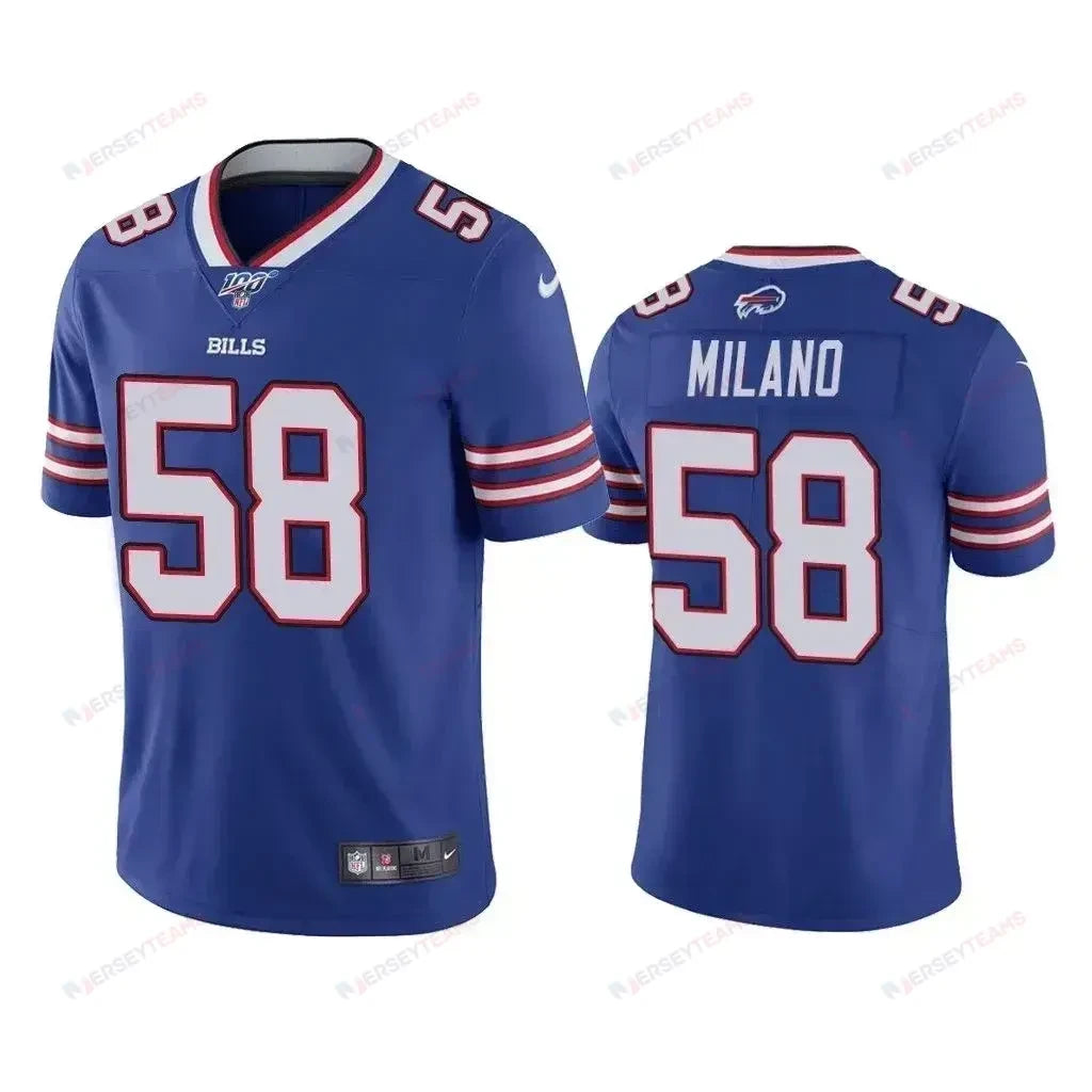 Men's Buffalo Bills 100th Season Matt Milano Royal Jersey