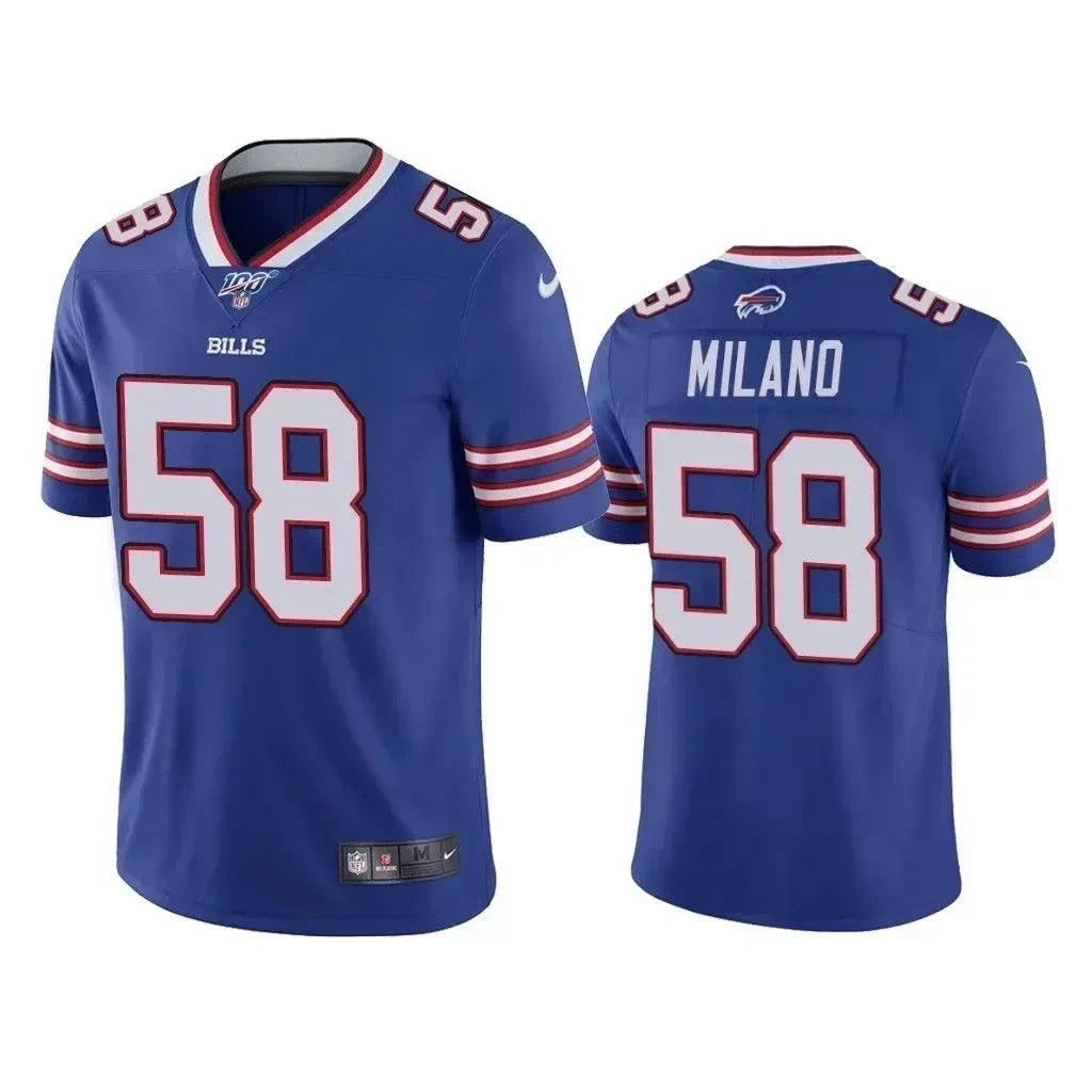 Men's Buffalo Bills 100th Season Matt Milano Royal Jersey